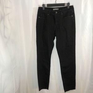 L.L. Bean Signature Jeans Black Women's 6 Raw Hem Skinny Ankle